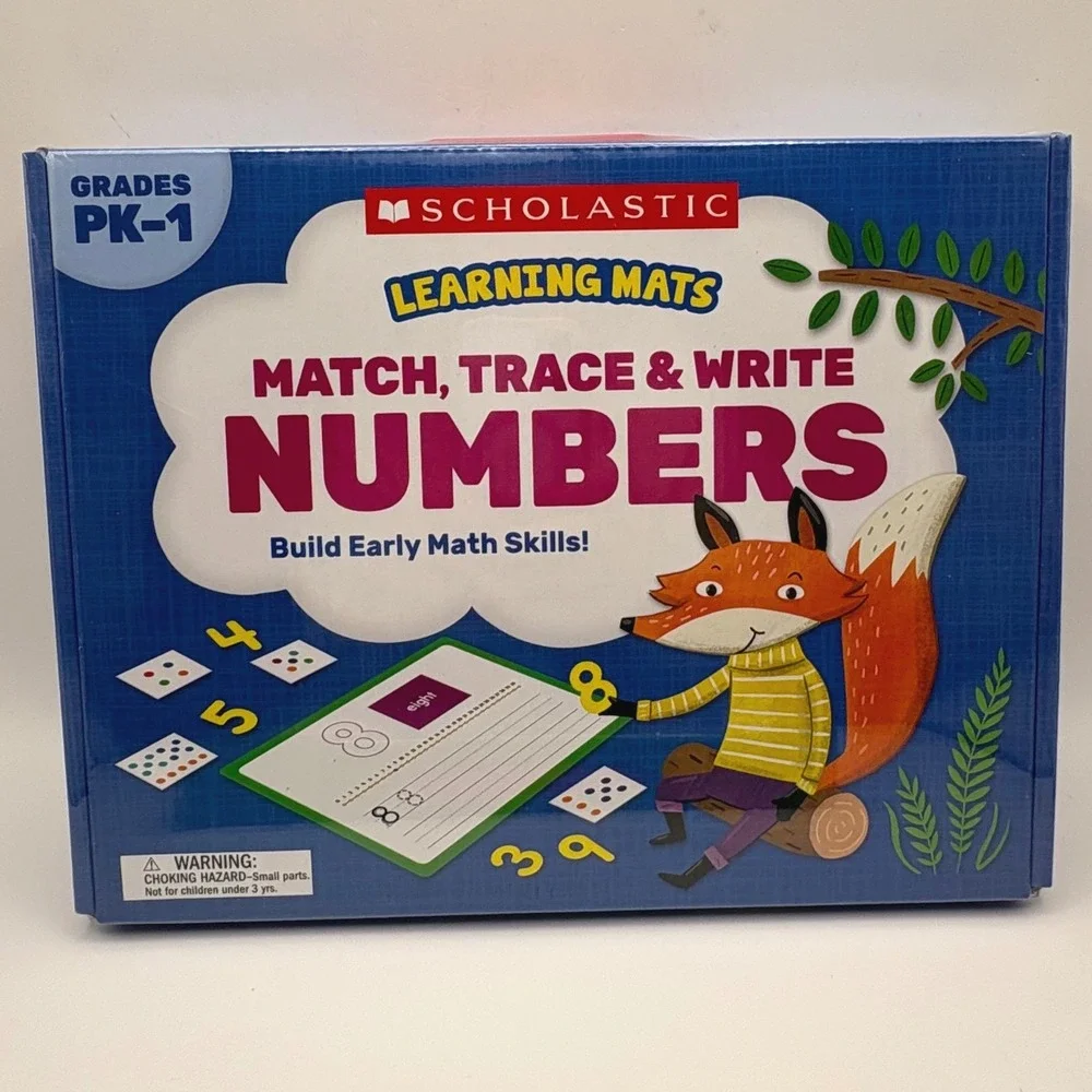 Scholastic Learning Mats Match Trace Write Alphabet & Numbers 2-Box Bundle New
